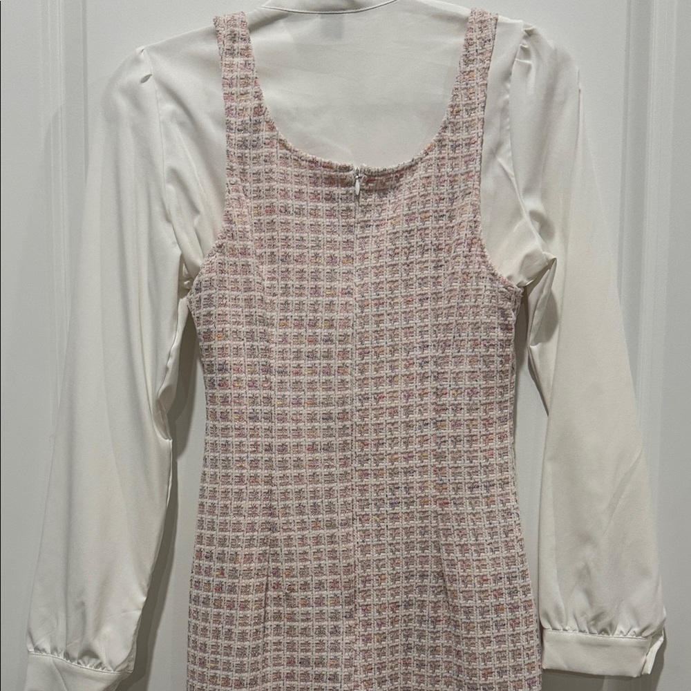 Elegant two piece Pink and White Women's Dress - Picture 4 of 4